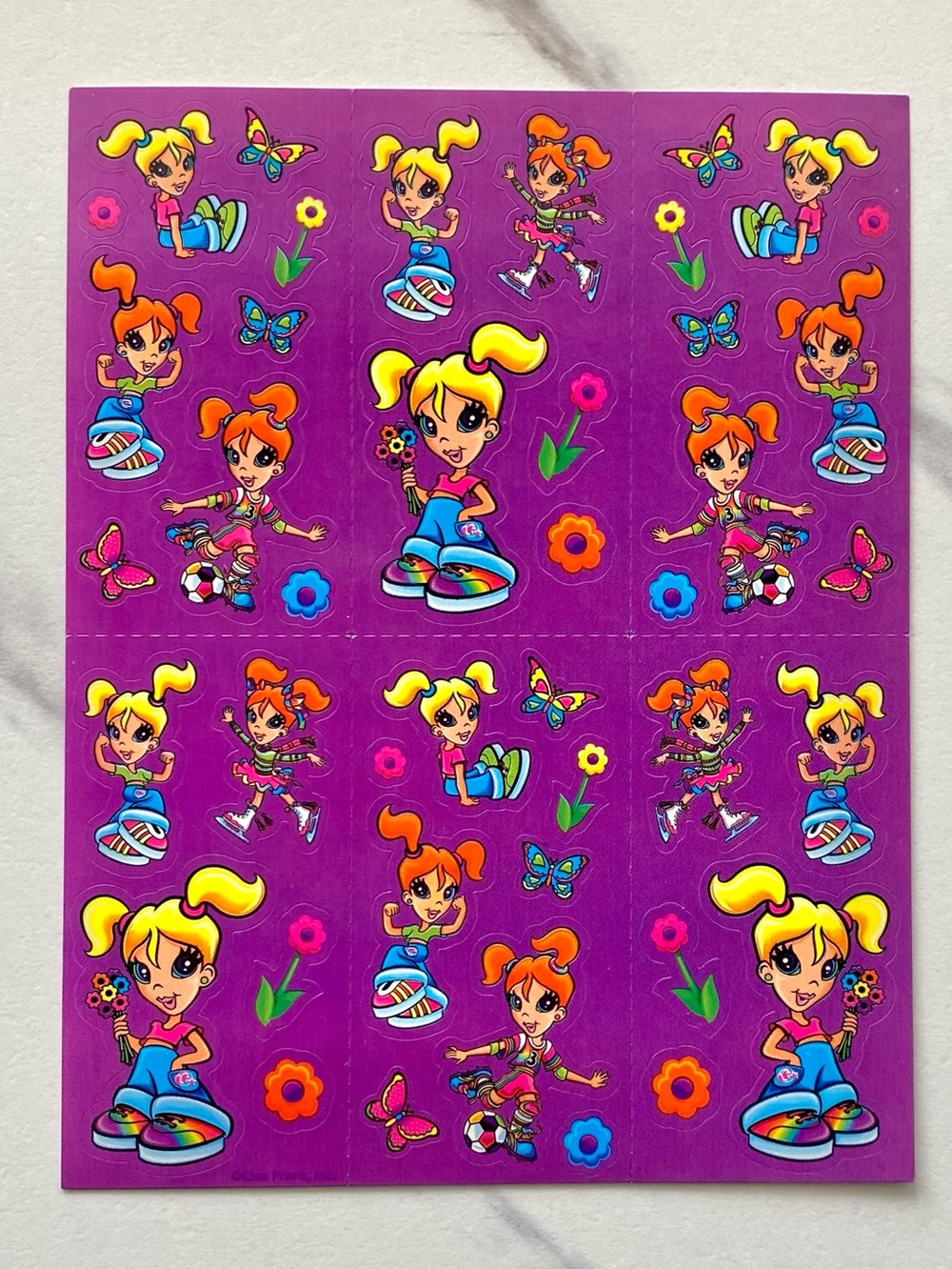 VTG Lisa Frank Milleny M. complete sticker sheet